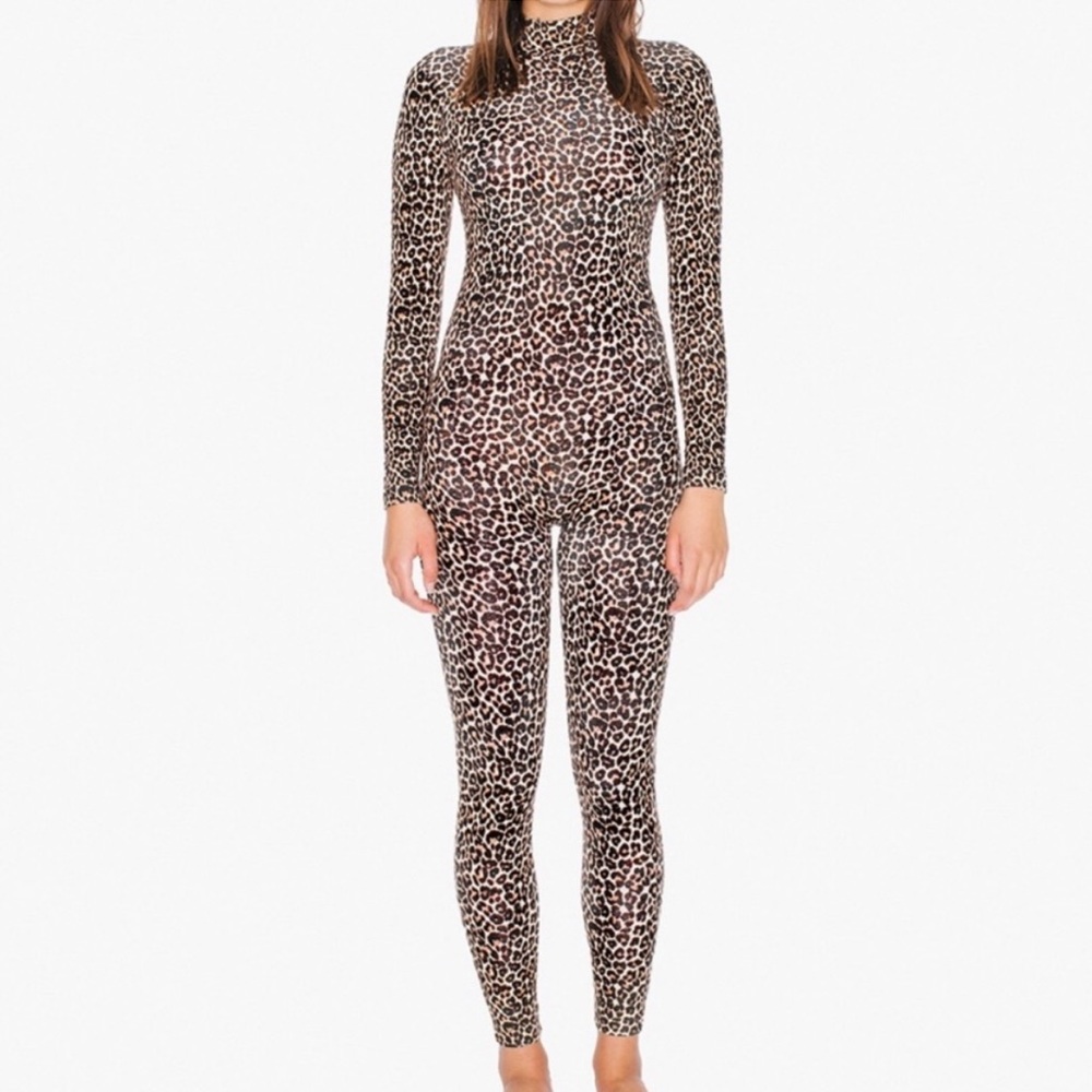 American Apparel Leopard Animal Print Onesie Jumpsuit